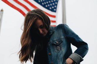 Frau Jeansjacke USA